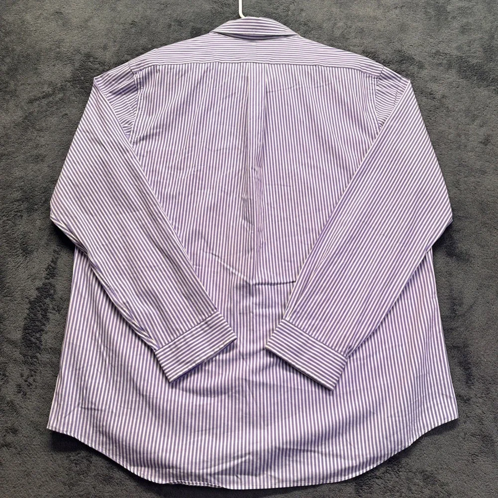 Polo Ralph Lauren Stretch Button Down Shirt Mens XL Purple Striped Classic Fit